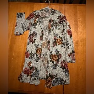 Floral Open Front Cardigan, large, new never worn, no tags